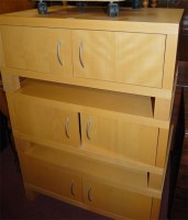 Lot 1245 - A set of three modern faux beech low...