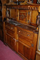 Lot 1259 - A moulded oak court cupboard, w.138cm