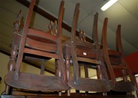Lot 1261 - A set of six Victorian panelled seat barback...