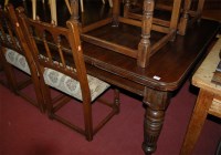 Lot 1266 - A late Victorian round cornered oak extending...