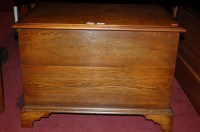 Lot 1276 - A contemporary oak and burr oak hinge top...