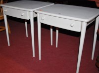 Lot 1282 - A pair of contemporary white painted single...