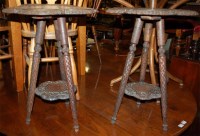 Lot 1287 - A pair of circa 1900 Indian carved teak...