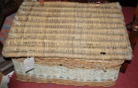 Lot 1290 - A wicker travelling picnic hamper of good size