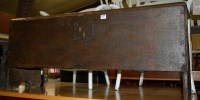 Lot 1295 - A 17th century boarded oak hinge-top six plank...