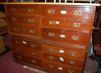 Lot 1298 - A circa 1900 mahogany office filing chest of...
