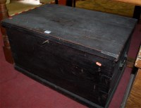 Lot 1304 - A 19th century stained pine and metal bound...