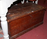 Lot 1313 - A Victorian stained pine hinge-top tool chest