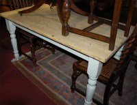 Lot 1315 - A modern pine part white painted round...