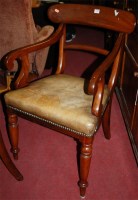 Lot 1338 - A Victorian mahogany barback elbow chair,...