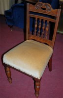 Lot 1340 - A set of four Edwardian walnut dining chairs,...