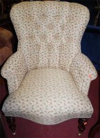 Lot 1346 - A Victorian style floral upholstered...