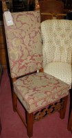 Lot 1347 - A set of six continental oak framed and floral...