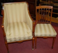 Lot 1348 - An Edwardian mahogany floral satinwood inlaid...