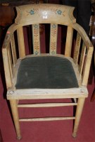 Lot 1368 - An early 20th century floral painted tub chairs
