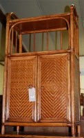 Lot 1381 - A modern stained bamboo double door side...