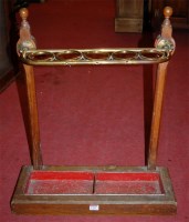 Lot 1391 - A Victorian oak and brass five division...
