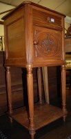Lot 1198 - A circa 1900 French walnut and rouge marble...
