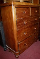 Lot 1404 - A Victorian mahogany round cornered chest of...