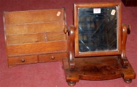 Lot 1413 - A small Victorian mahogany swing toilet mirror;...