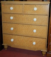 Lot 1414 - A Victorian "scrumble-finish" pine chest of...