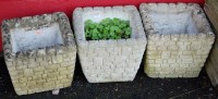 Lot 1461 - A set of three reconstituted stone square...