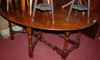 Lot 1288 - A joined oak wake table, in the late 17th...