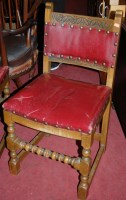 Lot 1356 - A set of four Cromwellian style moulded oak...