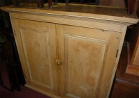 Lot 1394 - A Victorian pine double door side cupboard,...