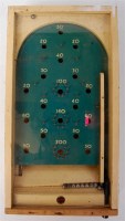 Lot 3189 - A Chad Valley miniature bagatelle, 11" x 6"...