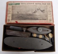 Lot 3237 - Schoenhut explosive Submarine and Dreadnought...