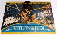 Lot 3164 - Star Wars Triple-bill British Quad film poster...