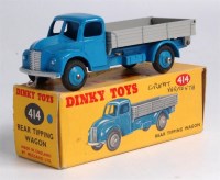 Lot 1940 - Dinky, 414 rear tipping wagon, mid blue cab,...