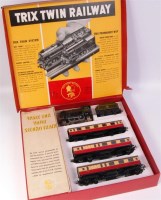 Lot 905 - A Trix boxed set with BR green 0-4-0 engine...