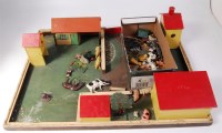 Lot 1250 - Scratch built wooden farmyard with buildings...