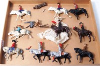 Lot 1252 - Britains, 2 mounted lead lancers, Crescent, 2...