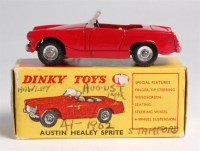 Lot 1965 - Dinky, 112 Austin Healy Sprite, red, cream...