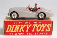 Lot 1966 - Dinky, 105 Triumph TR2 Sports (touring), grey,...