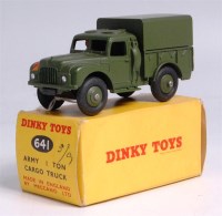 Lot 1917 - Dinky, 641 1ton army cargo truck, no chips...