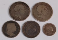 Lot 46 - Great Britain, 5 George III silver coins, to...