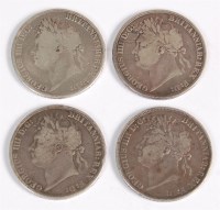 Lot 78 - Great Britain, George IV crowns, 1821 x3, 1822...