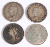 Lot 81 - Great Britain, four Victorian crowns, 1889,...