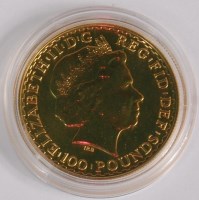 Lot 125 - Great Britain, 2014 gold 100 pound coin, Queen...