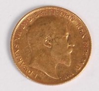 Lot 144 - Great Britain, 1908 gold half sovereign,...