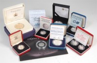 Lot 183 - Great Britain, 9 various cased silver proof...