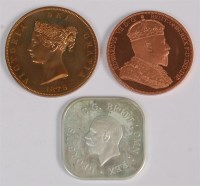 Lot 196 - Three pattern coins, to include; Victorian...