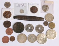 Lot 217 - Mixed lot of silver and other foreign coins to...