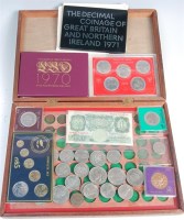 Lot 225 - Mixed lot of coins, coin sets and banknotes,...