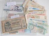 Lot 246 - Mixed lot of world banknotes, to include;...
