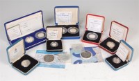 Lot 259 - Eleven various cased and loose silver proof...